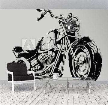 Picture of Vintage Motorcycle Vector Silhouette